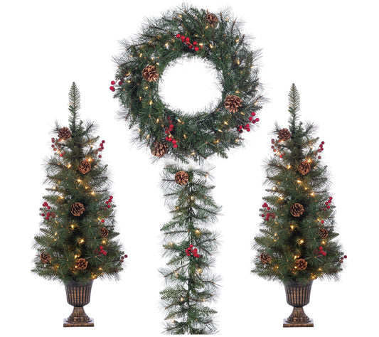 Asst.  Set of 4 Jefferson Pine Seasonal Greenery by Gerson Co.