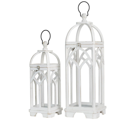 Glitzhome Church Inspired Rustic Lanterns Set of 2
