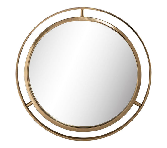 Glitzhome Deluxe Metalic Modern Fusion Round Mirror