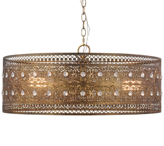 River of Goods 23.5"W Bryar Brass and Crystal Chandelier