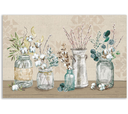 Courtside Market Cotton Bouquet I 24x36 CanvasWall Art