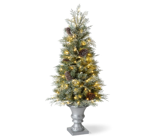 Glitzhome 4' Pinecone Artificial Christmas Porch Tree