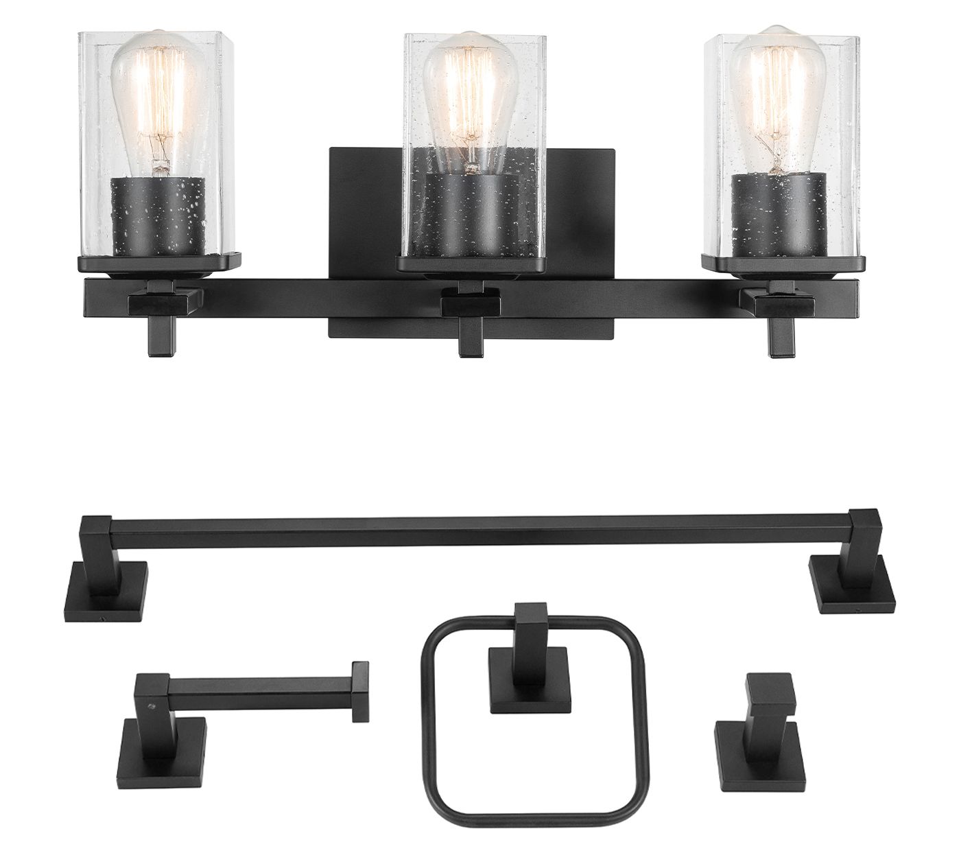 Globe Electric Dakota 5-Piece All-in-One Bathroom Lighting Set
