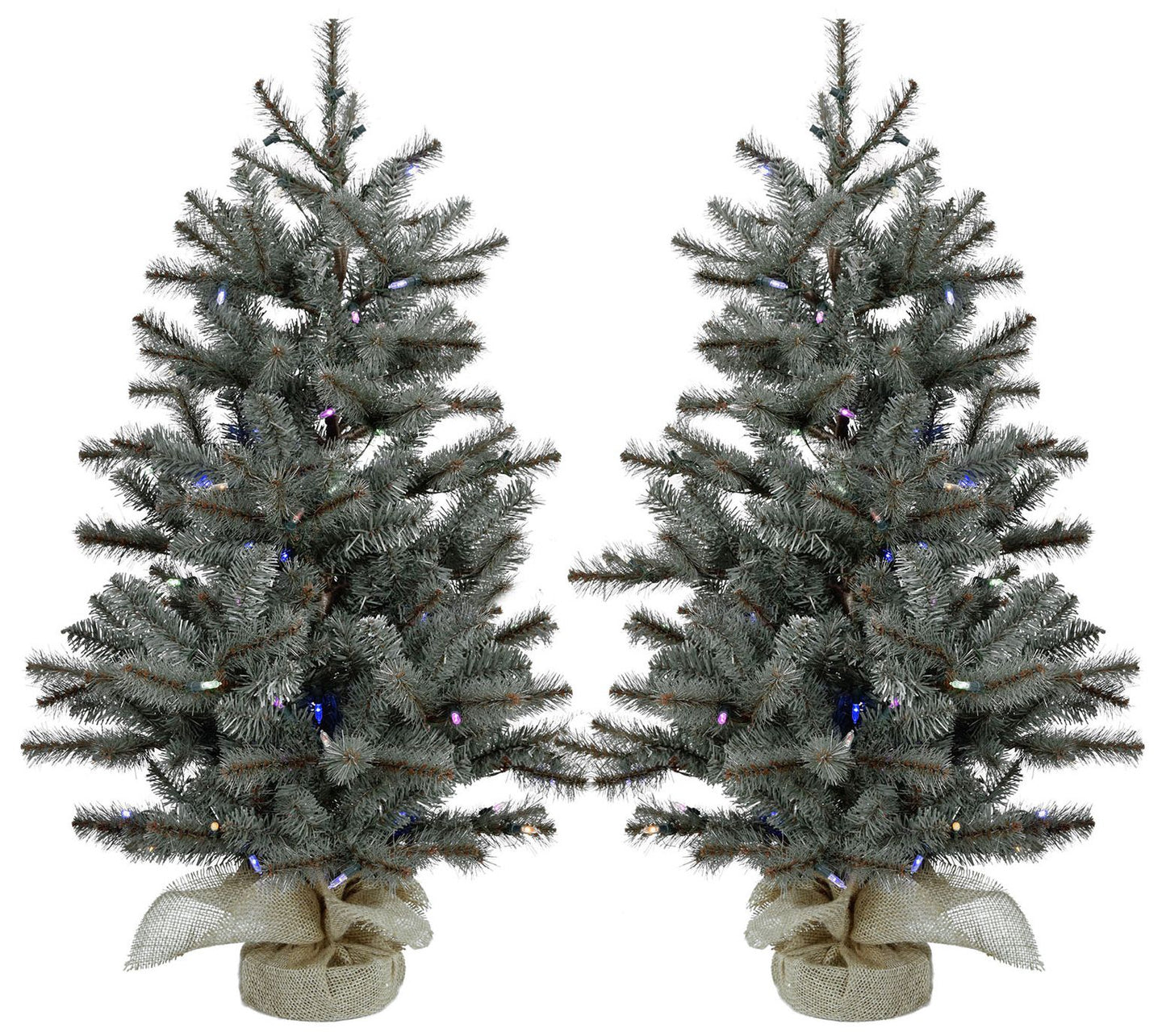 Fraser Hill Farm Set of Two 2 Ft. Heritage Pine Artificial Tre