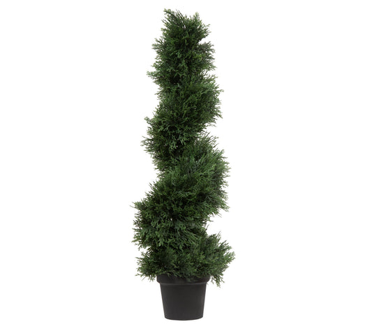 Vickerman 3' Artificial Potted Green Cedar Spirl Tree