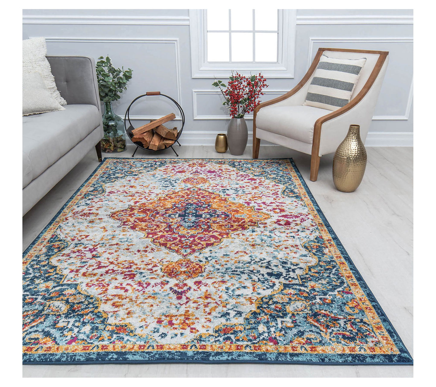 Rugs America Hailey HY50P Vivid Beauty Vintage 5'0"x7'0"