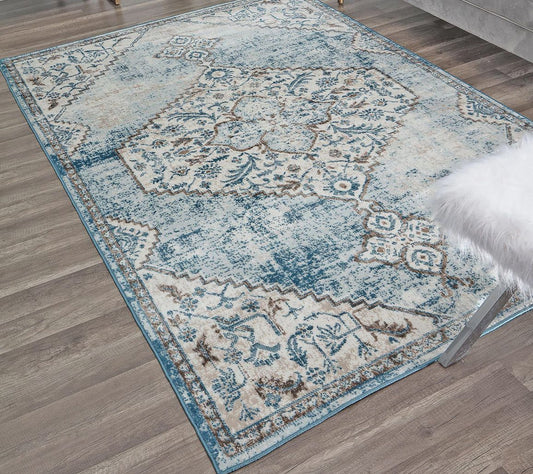 Rugs America Freya FY65A Powder Blue Farmhouse 8'0" x 10'0"