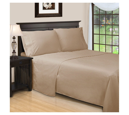 Superior 650TC Egyptian Cotton Striped Sheet, Twin