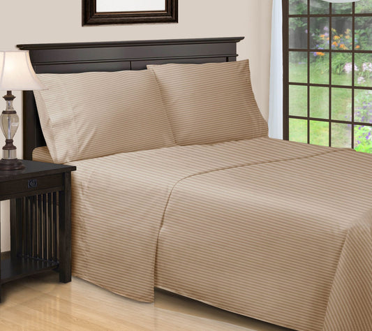 Superior 650TC Egyptian Cotton Striped Sheet, T win XL