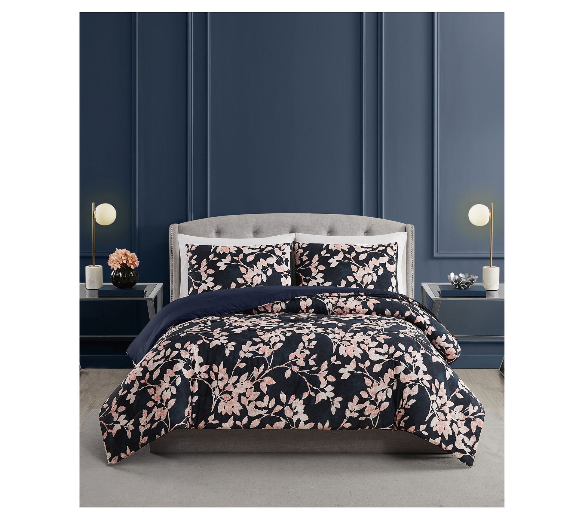 Vince Camuto Amaya Floral 2 Piece Twin XL Comforter Set