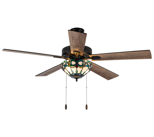 River of Goods 52"W Pipa 5-Blade Remote-Controlled Ceiling Fan