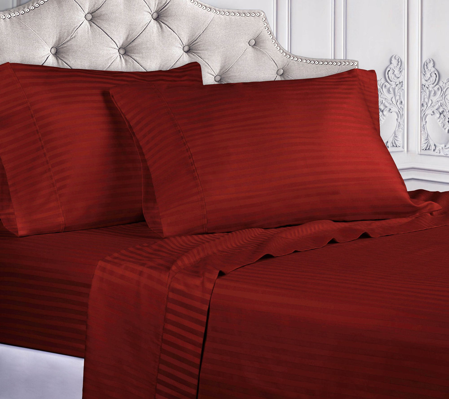 Superior 400TC Egyptian Cotton Stripe Sheet Set , Twin