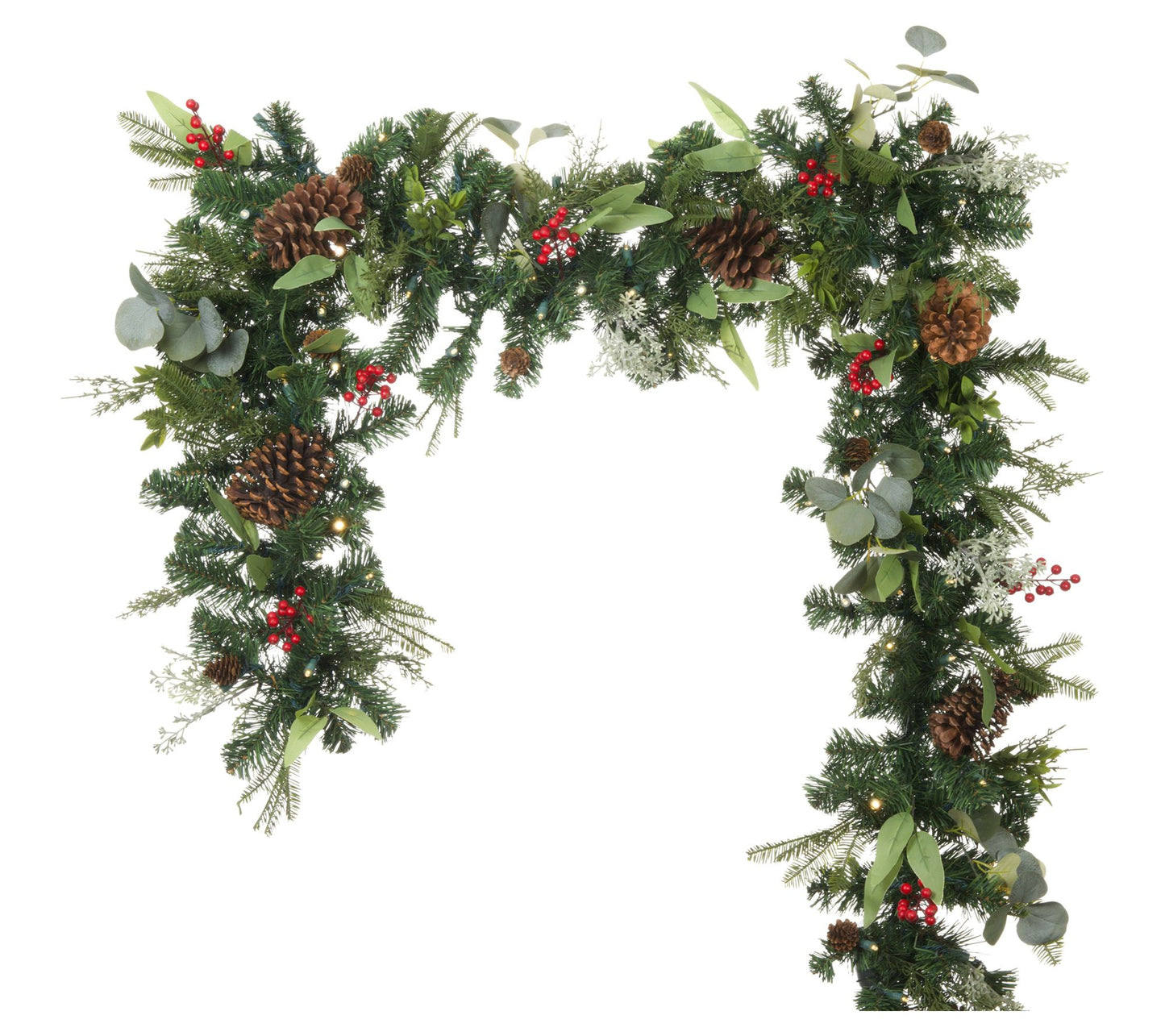 Village Lighting 9 ft Pre-Lit LED Garland - Christmas Woods