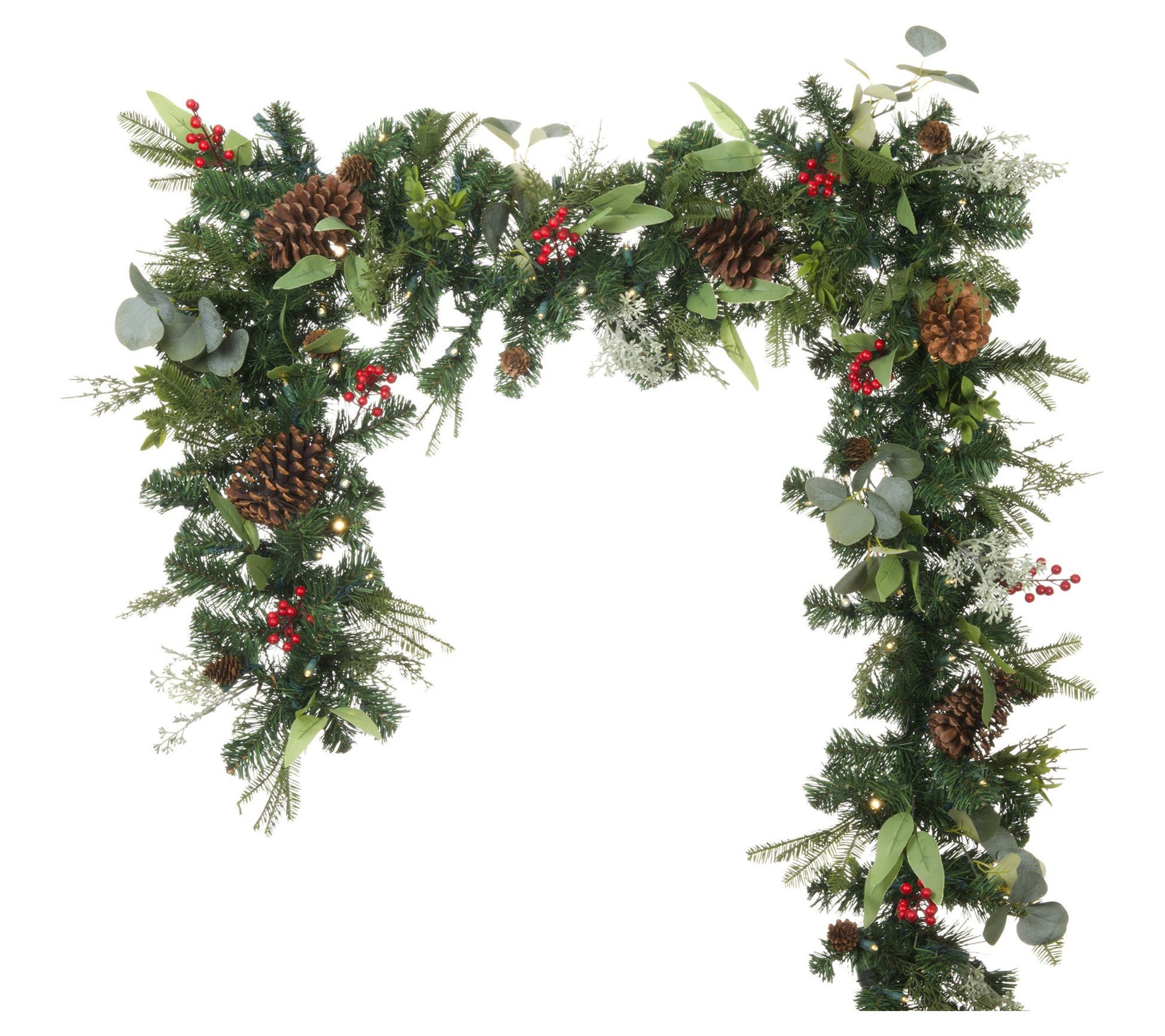 Village Lighting 9 ft Pre-Lit LED Garland - Christmas Woods