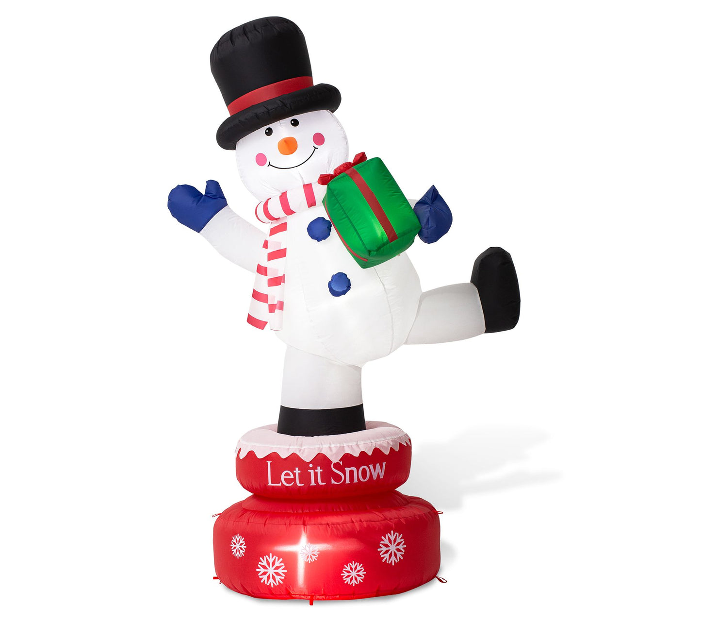 Glitzhome 6ft LED Lighted Inflatable Rotating S nowman