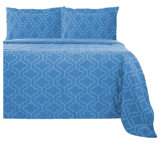 Superior Cotton Flannel Trellis Duvet Cover Set,King/Cal. King