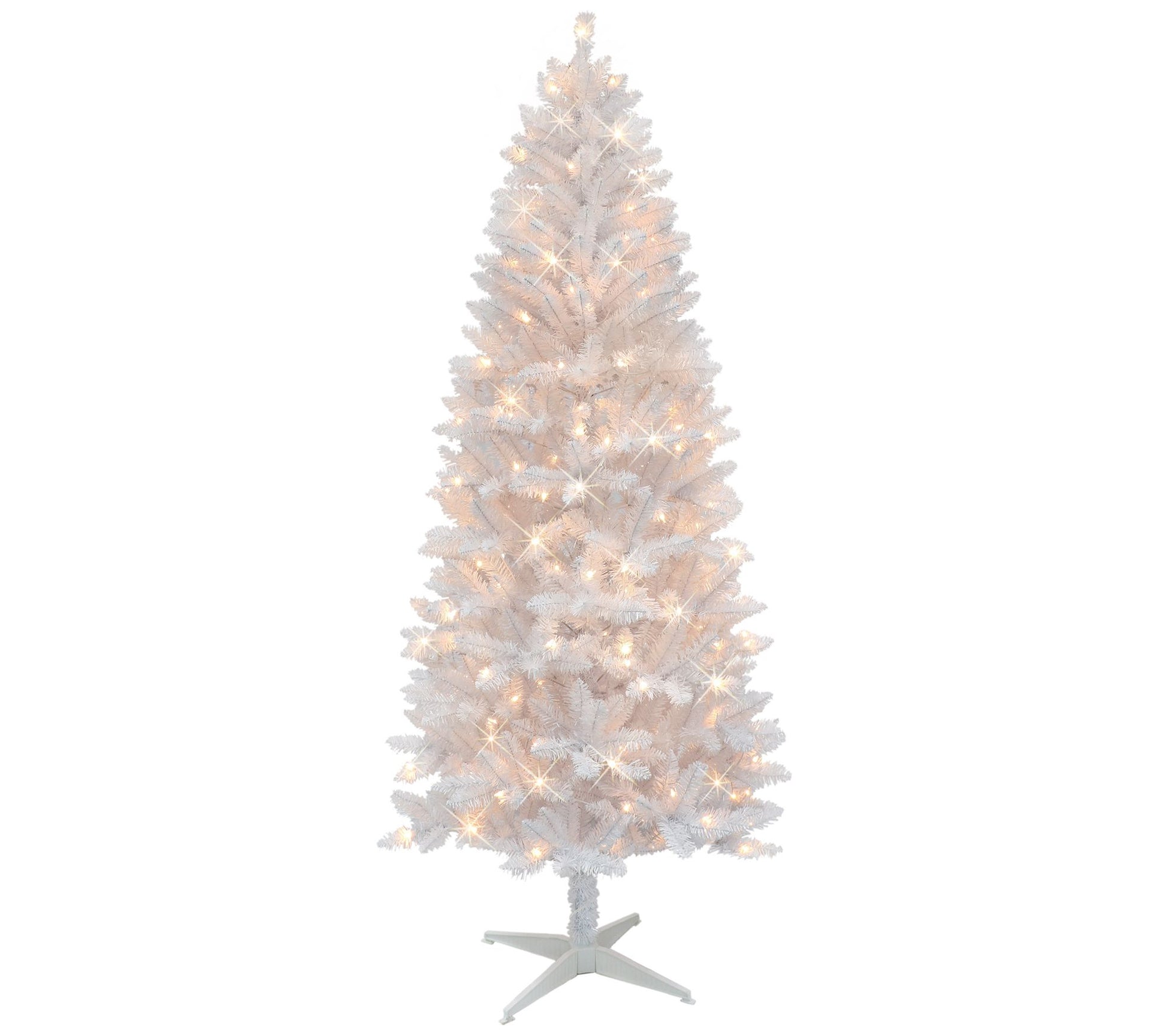 Puleo 6' Pre-Lit White Carson Artificial Pine Tree