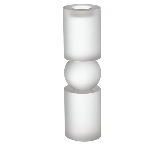 Barbara King 11" Geometric Frosted Glass CandlePedestal