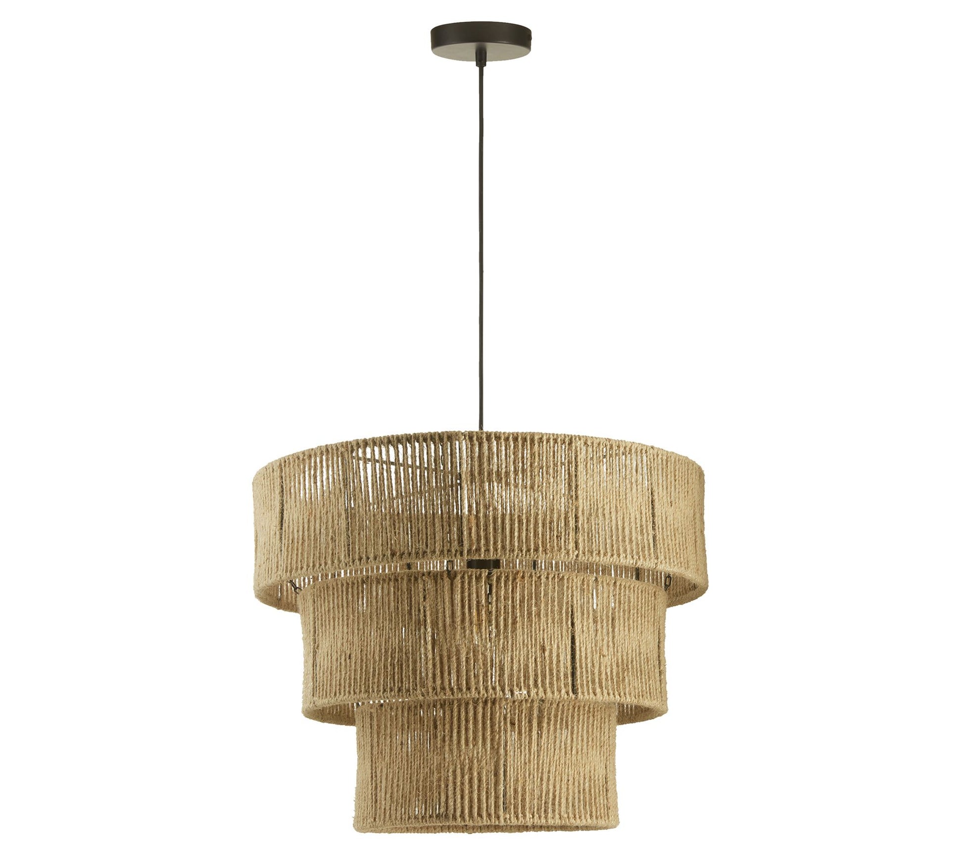 River of Goods 19.75"W Metal and Jute Pendant Light