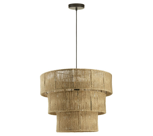 River of Goods 19.75"W Metal and Jute Pendant Light