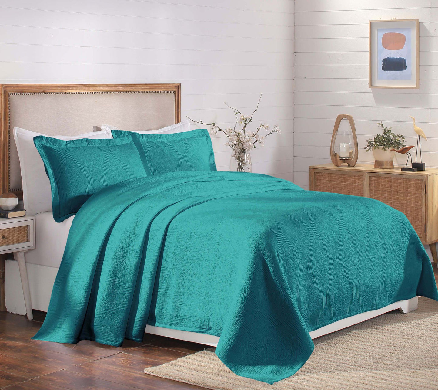 Superior Victory Cotton Matelasse Weave Bedspread Set- Queen