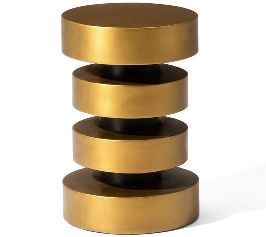 Glitzhome Modern Gold Floating Disks Side Table /Accent Stool