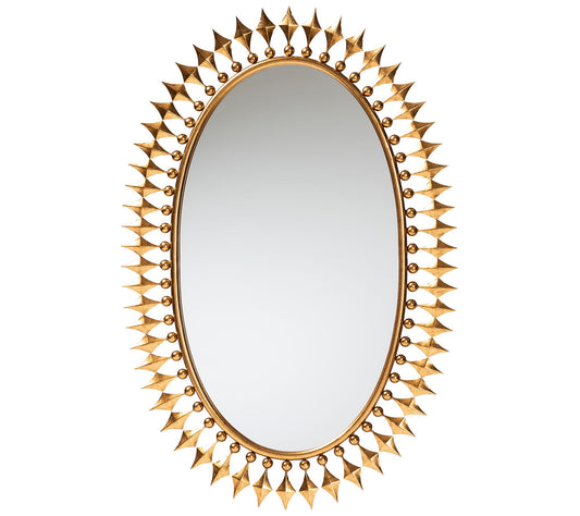 Baxton Studio Rogier Antique Goldleaf Metal Accent Wall Mirror
