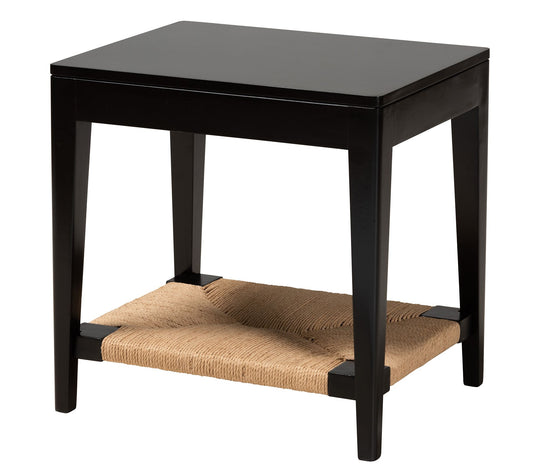 Baxton Studio Freya Black Finished Bayur Wood End Table
