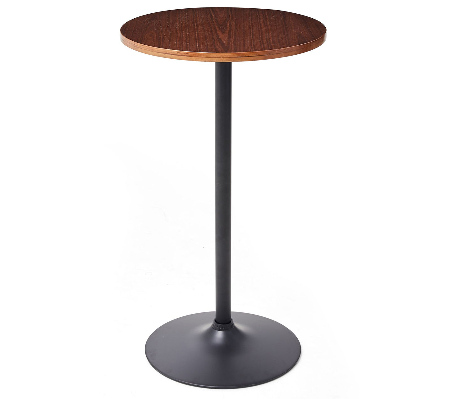 Glitzhome Modern Bar Table with Round Top and Metal Base