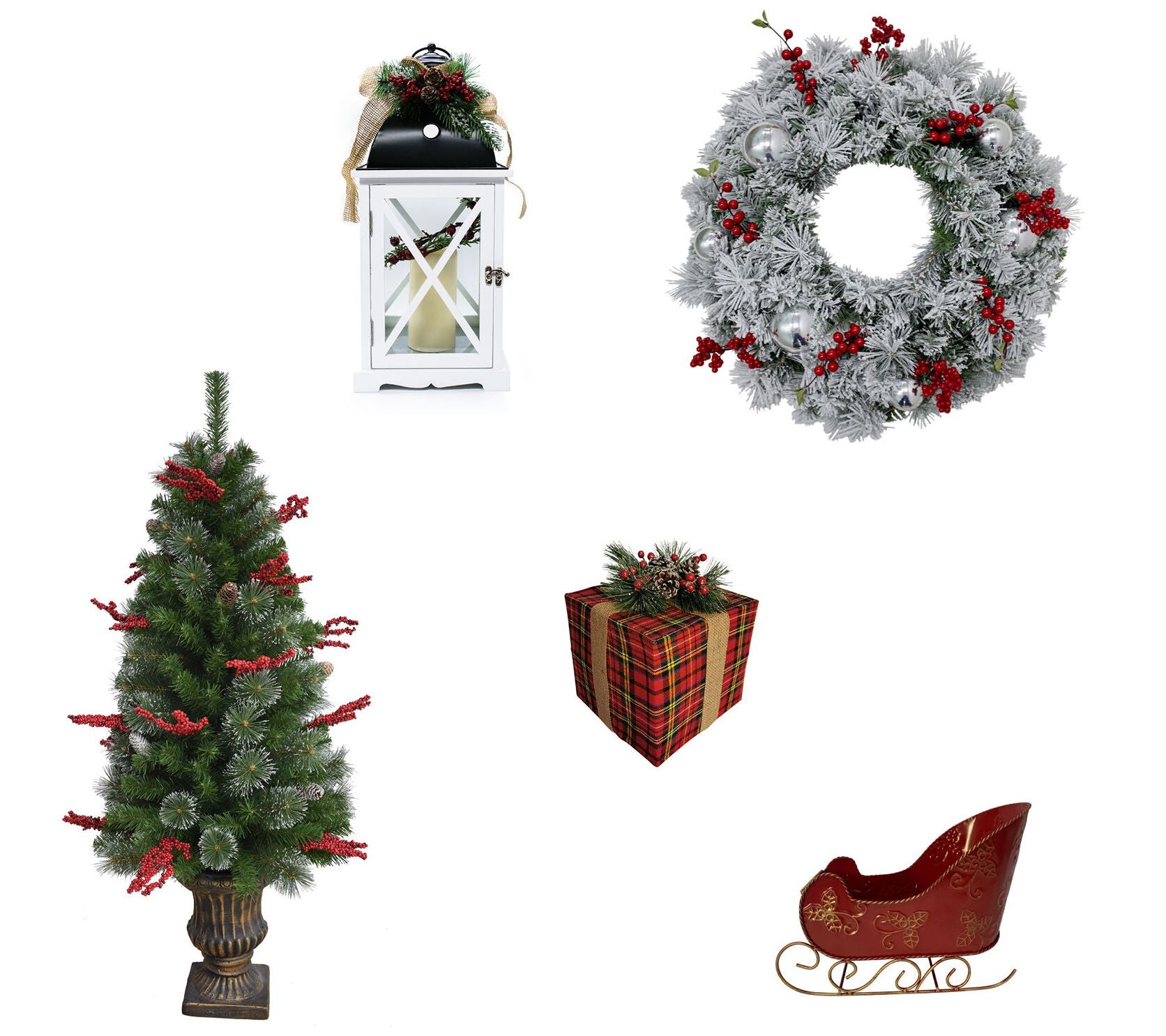 Fraser Hill Farm Tartan Christmas 5-Piece Decorating Kit: Fros