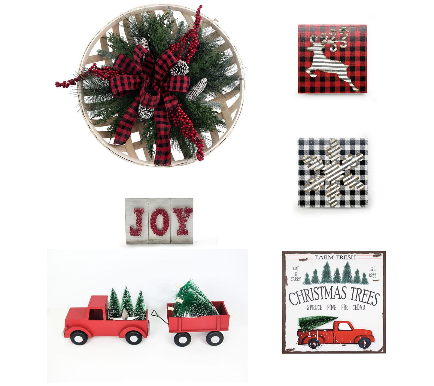 Fraser Hill Farm Farmhouse Christmas 5-Piece Decorating Kit: B