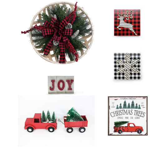 Fraser Hill Farm Farmhouse Christmas 5-Piece Decorating Kit: B