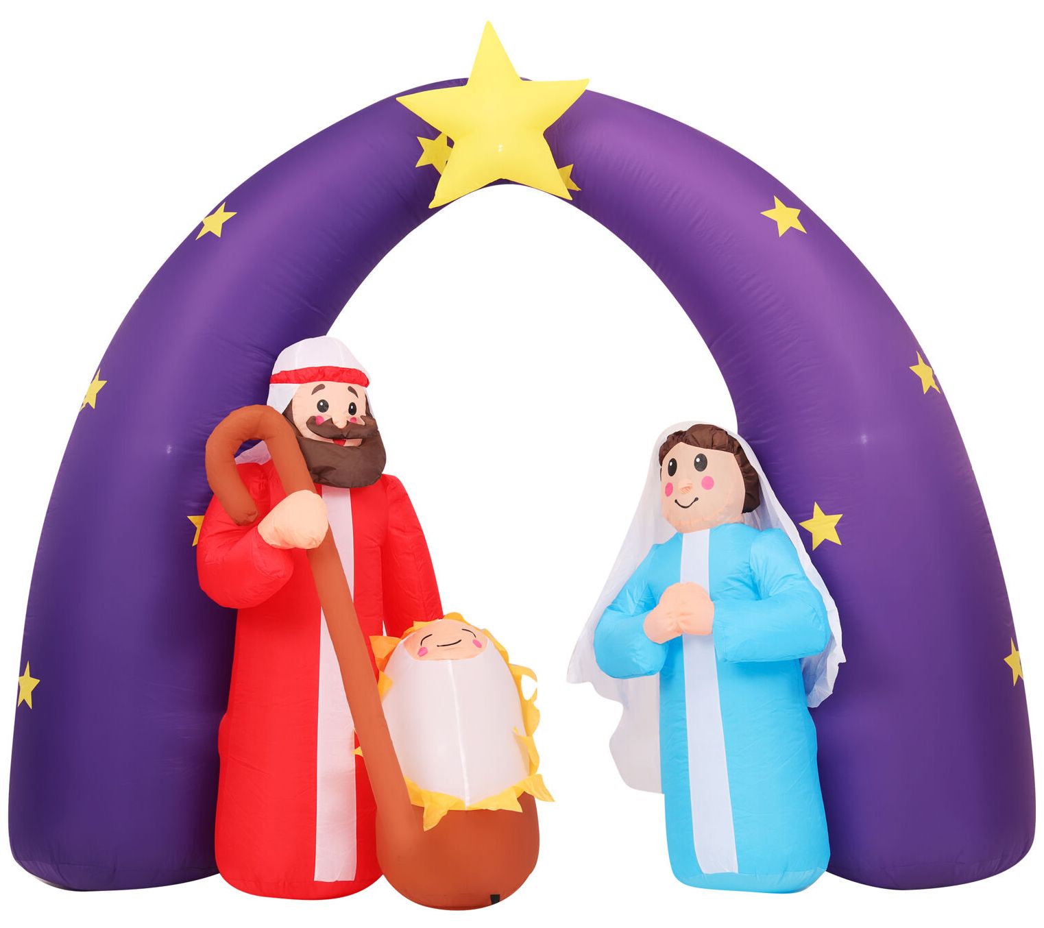 Fraser Hill Farm 7-Ft. Pre-Lit Inflatable Nativity Scene