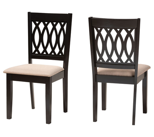 Baxton Studio Florencia Fabric and Wood Dininghair Set of 2