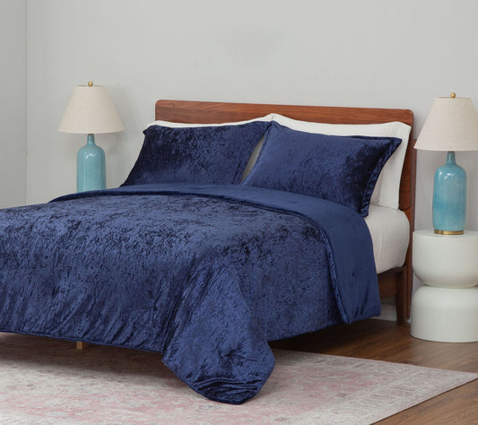 Berkshire Crushed Velvet Coverlet & Shams Set- Full