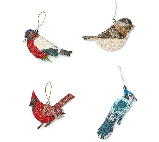 MacKenzie - Childs Set of 4 Beaded Holiday Ornaments