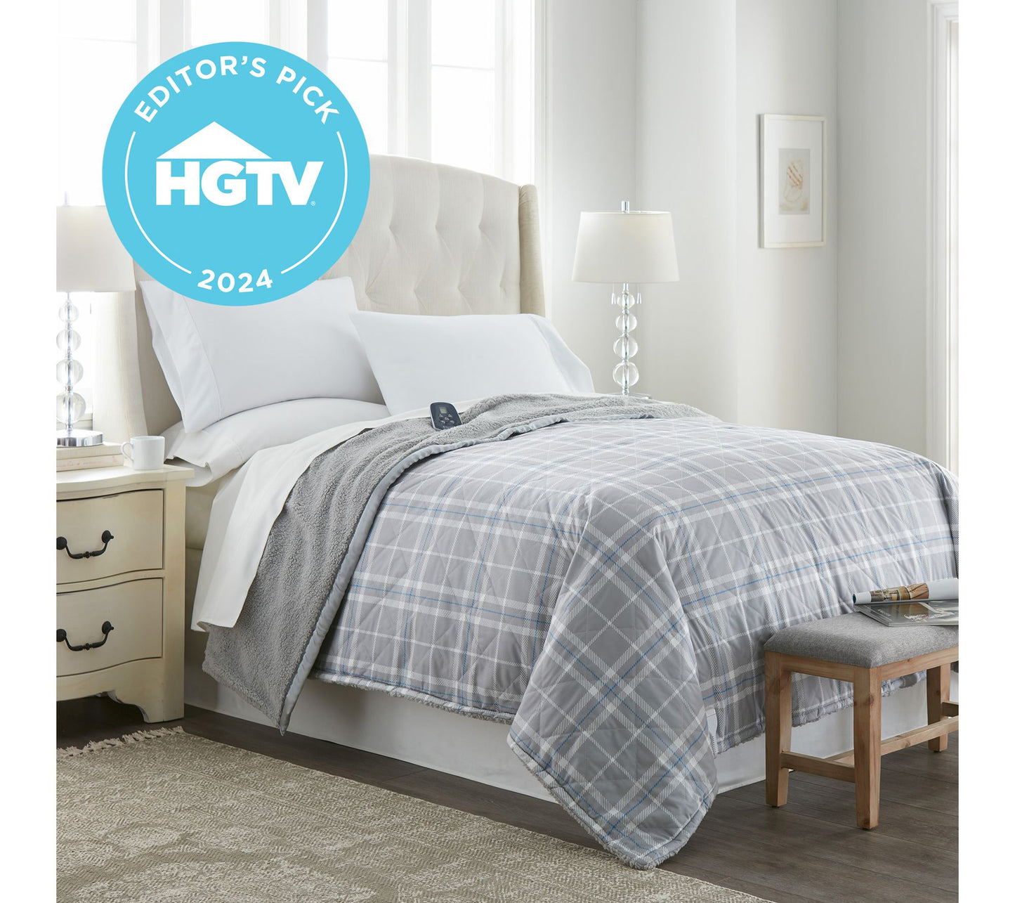 Shavel Micro Flannel Reverse to Sherpa Electric Blanket- Twin