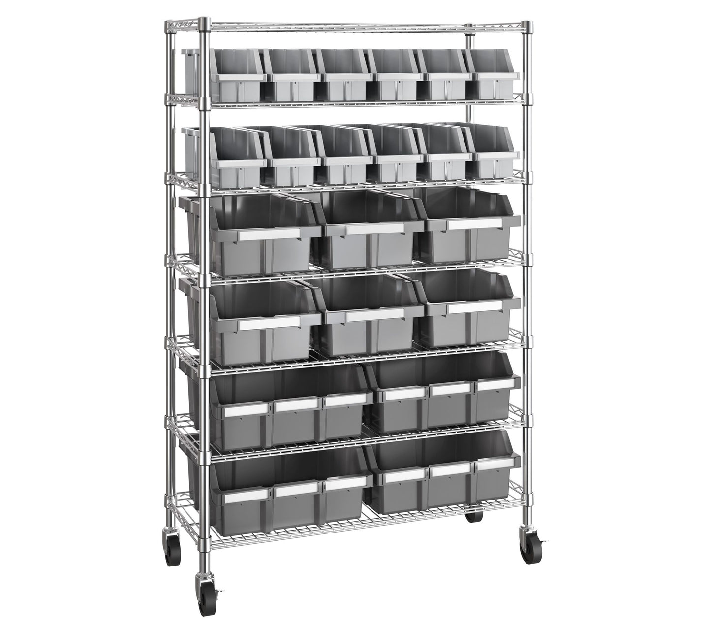 Seville Classics 7-Tier NSF 22-Bin Rack, 36" W x 14.25" D x 56
