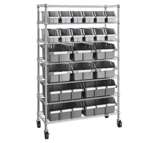 Seville Classics 7-Tier NSF 22-Bin Rack, 36" W x 14.25" D x 56