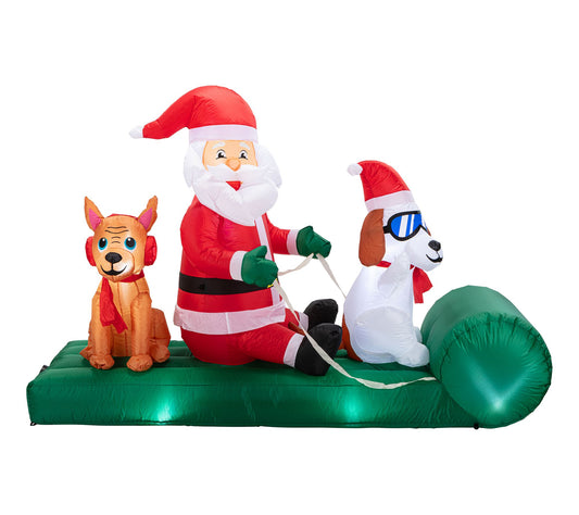 Mr. Christmas 8 ft. Outdoor Lit Inflatable - Santa's Dog Sled