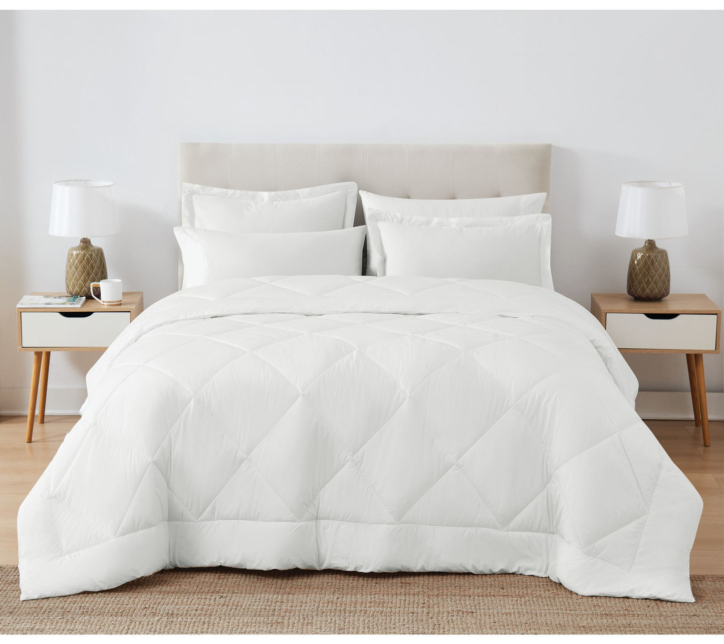 Cannon Solid Oversized Percale King 3 Piece Comforter Set