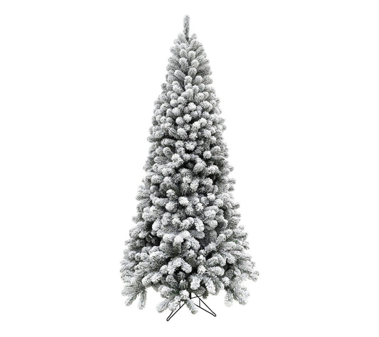 Fraser Hill Farm 9-Ft. Flocked Alaskan Pine Christmas Tree