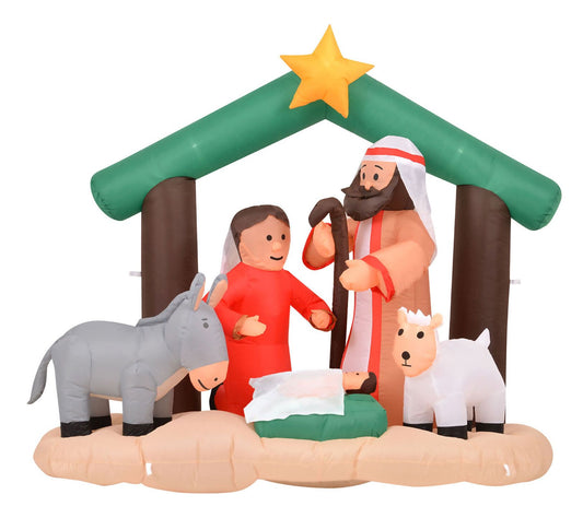 Fraser Hill Farm 7-Ft. Wide Nativity with Mary,Joseph, Baby J