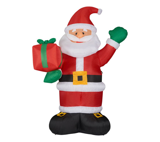 Christmas Time 10-Ft. Tall Santa Claus HoldingGift, Prelit Ou