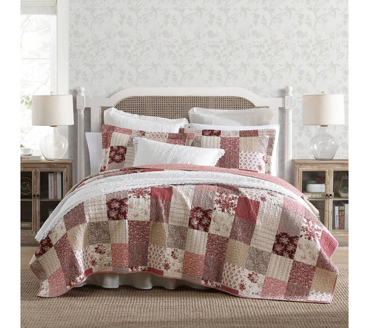 Laura Ashley Celina Patchwork Full/Queen QuiltSham Set