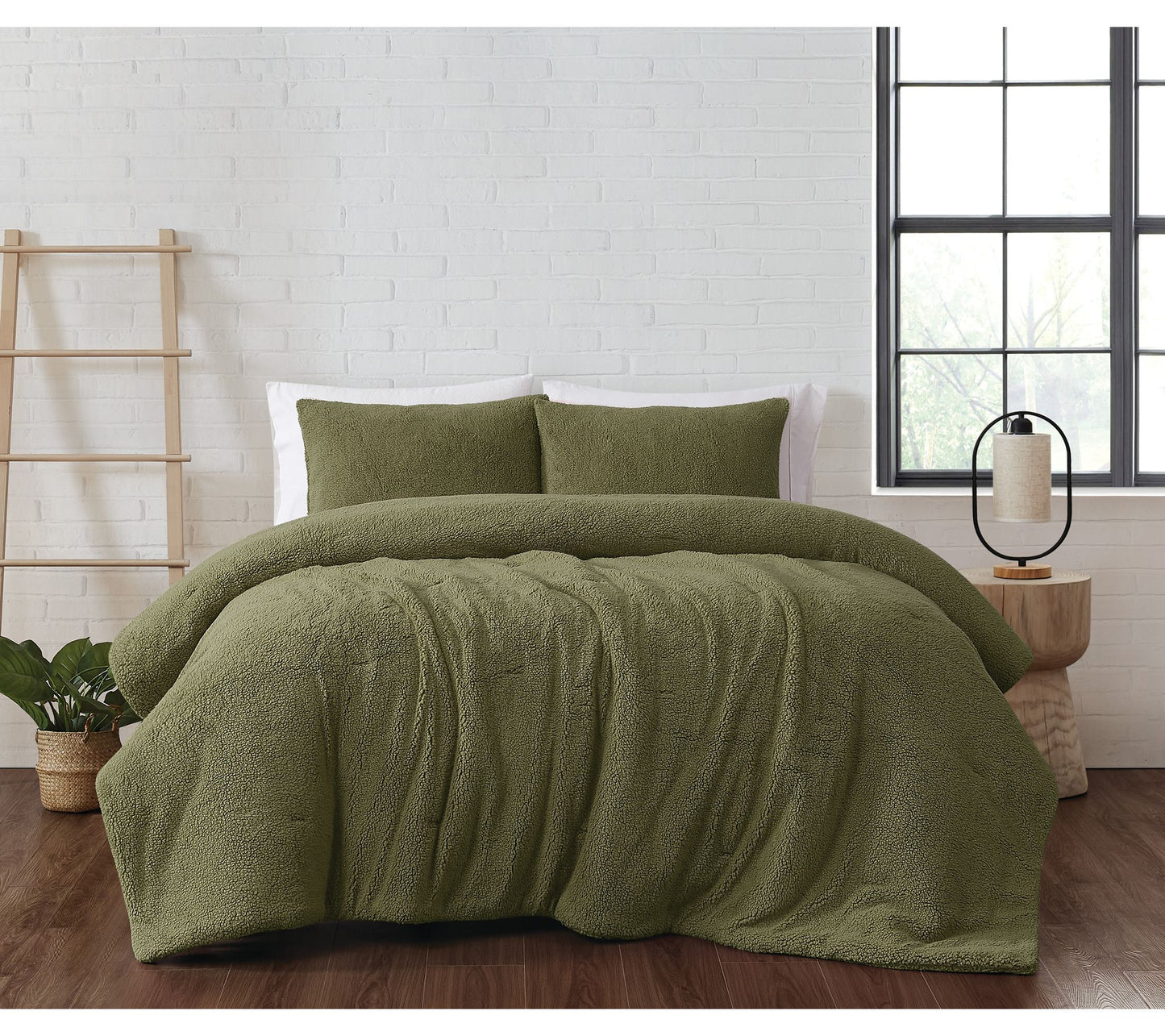Brooklyn Loom Marshmallow Sherpa King ComforterSet