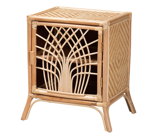 bali & pari Danna Natural Brown Rattan Nightstand