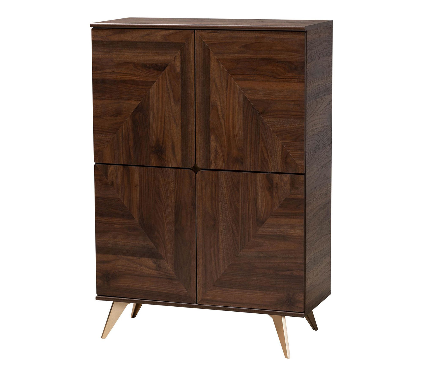 Baxton Studio Graceland Walnut Brown Wood ShoeCabinet