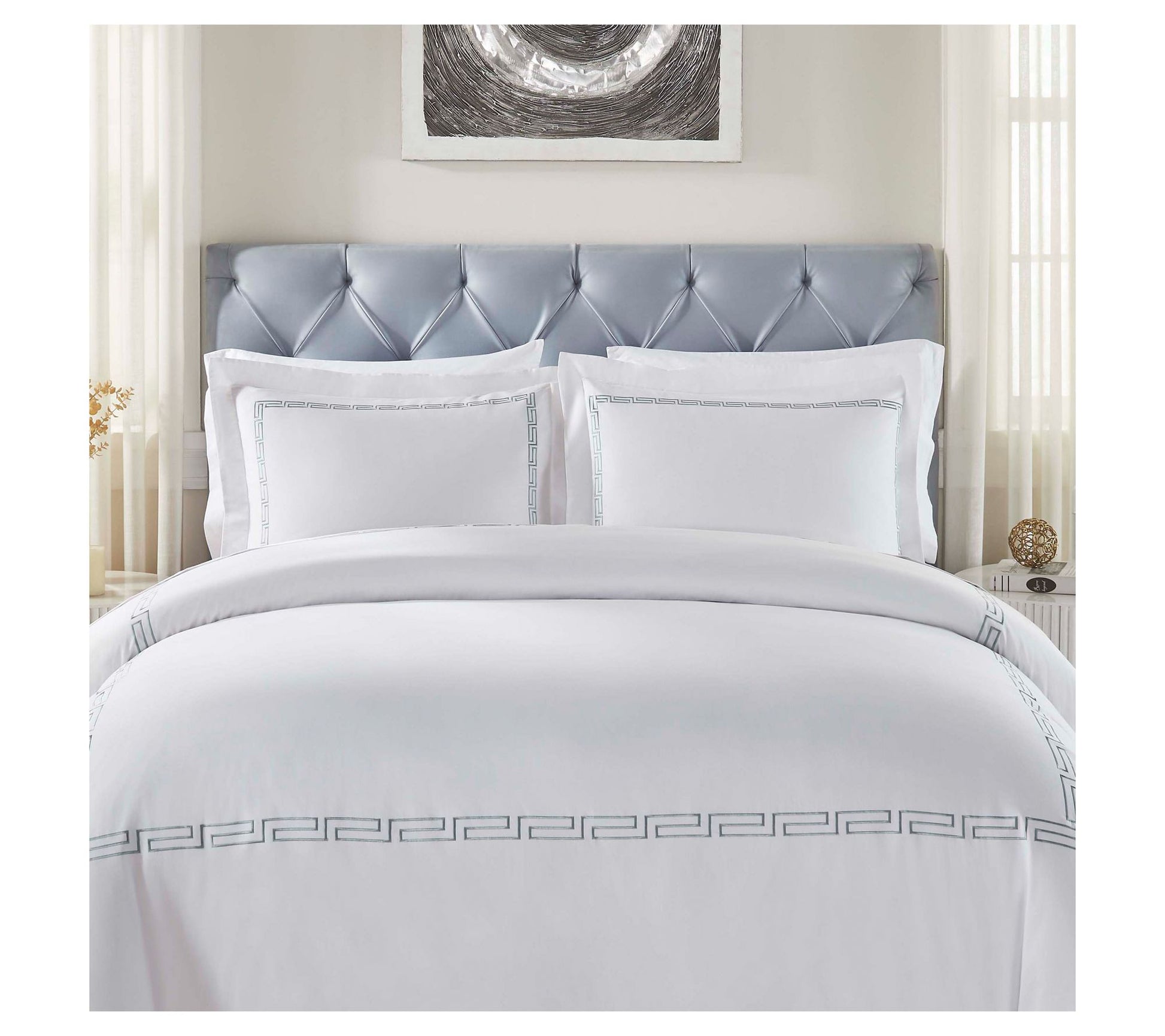 Superior Harrison Embroidered Duvet Cover Set -King/ Cal King