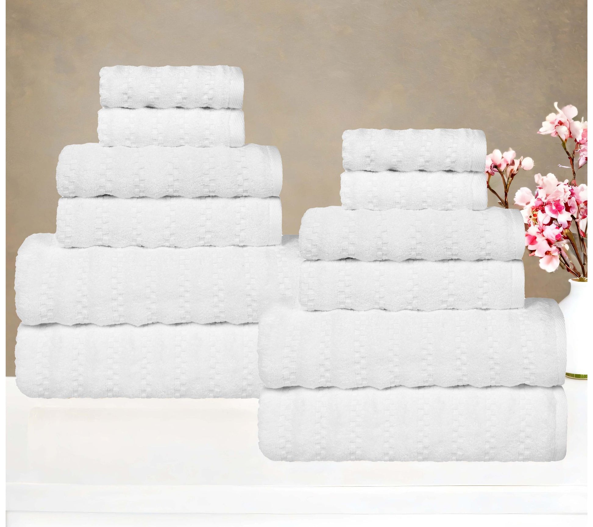 Superior 12 Piece Zuma Zero Twist Cotton Soft Towel Set